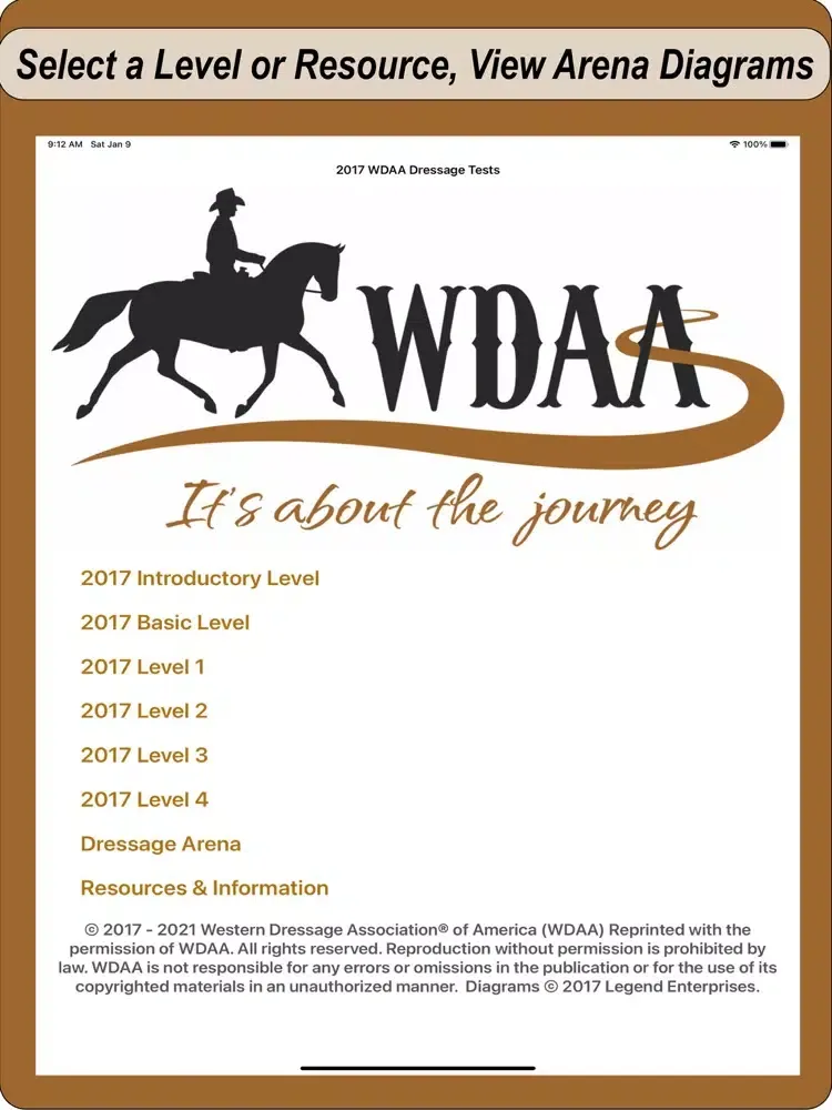 2017 WDAA Dressage Tests iPad  スクリーンショット